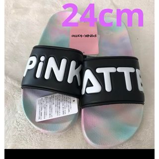 ピンクラテ(PINK-latte)の大人気新品　ピンクラテPINK-latte  ビーチサンダル 24cm  黒白(サンダル)