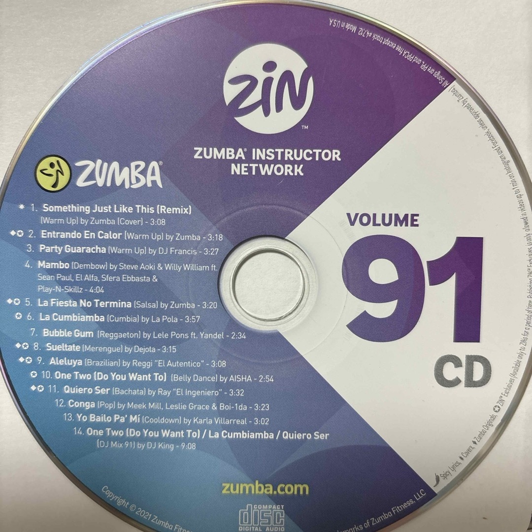 Zumba(ズンバ)のズンバ　ZIN91  CD.DVD エンタメ/ホビーのCD(その他)の商品写真