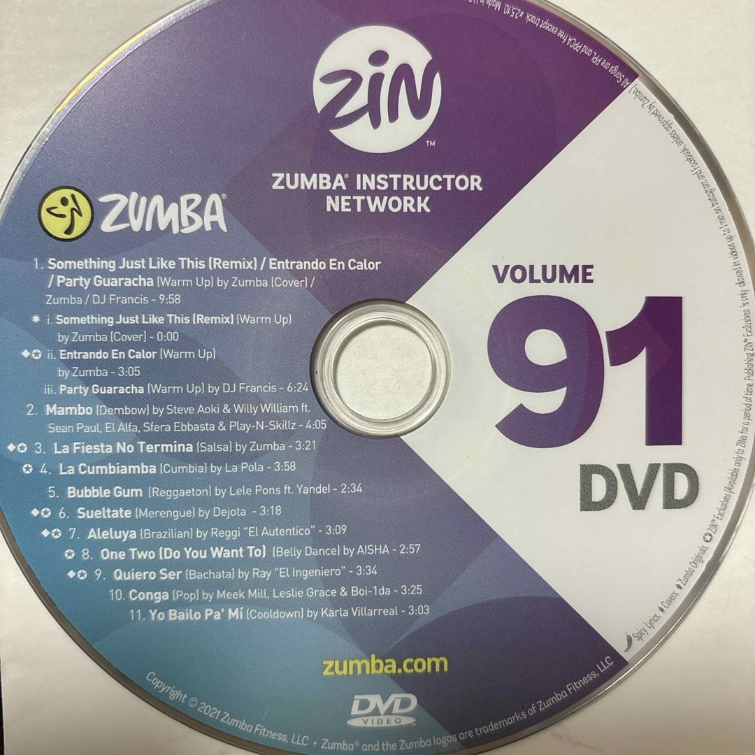 Zumba(ズンバ)のズンバ　ZIN91  CD.DVD エンタメ/ホビーのCD(その他)の商品写真