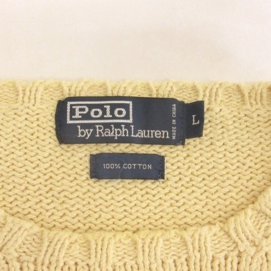 POLO RALPH LAUREN(ポロラルフローレン)のポロ バイ ラルフローレン ニット セーター 長袖 コットン ベージュ L メンズのトップス(ニット/セーター)の商品写真