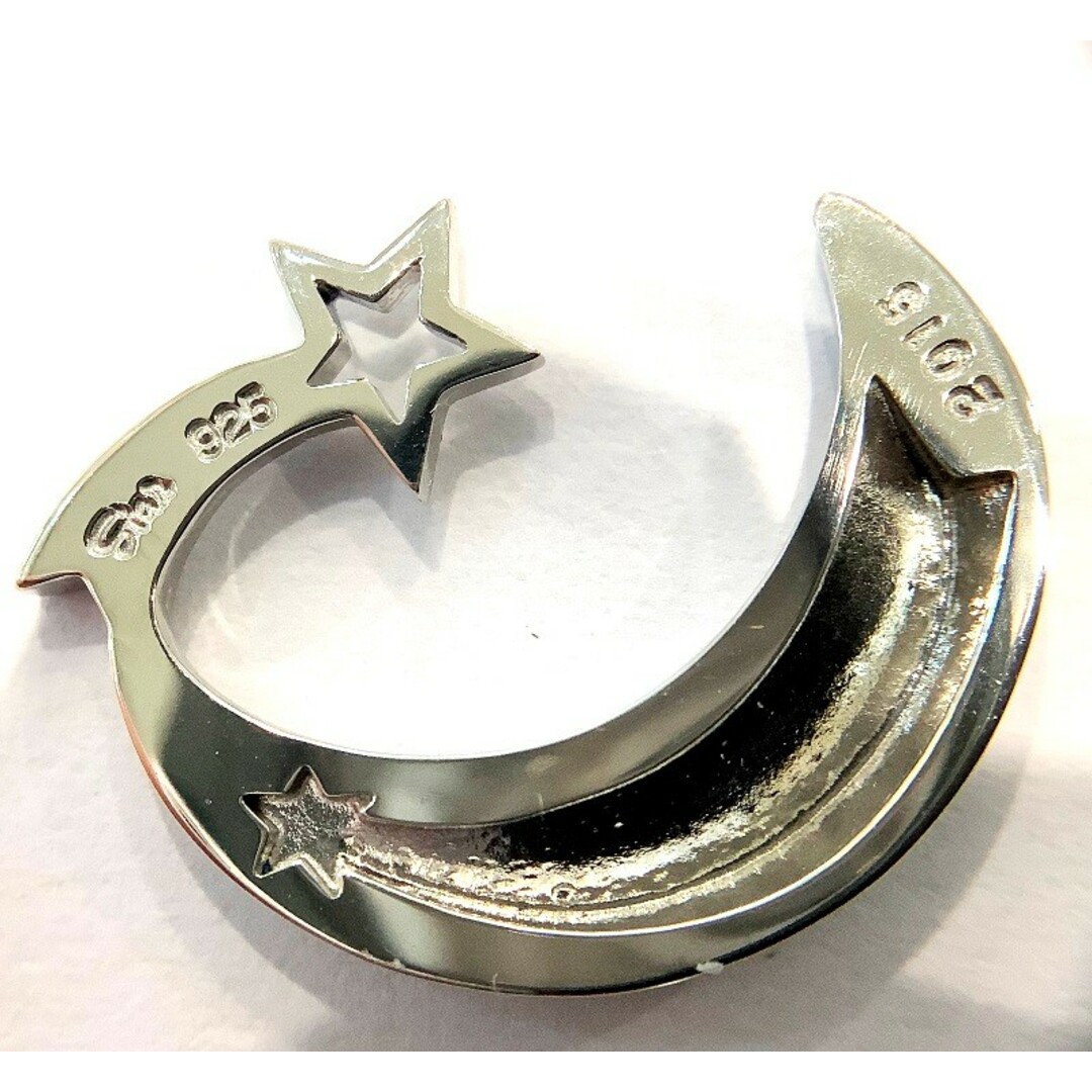 STAR JEWELRY(スタージュエリー)のスタージュエリー（Star Jewelry）クレセントムーン＆スターシルバー ピアス 　約3.0ｇ 三日月＆星　 ブルーストーン　取り外し可 【中古】KB－8460 レディースのアクセサリー(ピアス)の商品写真