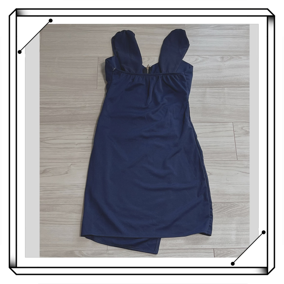 【超美品】ネイビー ミニ キャバ ドレス レディースのフォーマル/ドレス(ミニドレス)の商品写真