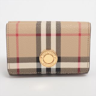 バーバリー(BURBERRY)のバーバリー  PVC×レザー  ベージュ レディース コンパクトウォレット(財布)