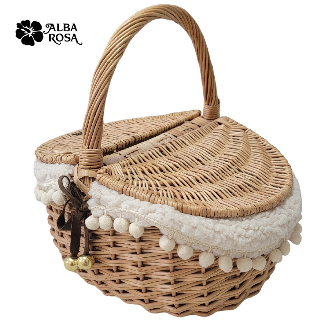 ALBA ROSA(アルバローザ)の【Y2K】アルバローザ ALBA ROSA かごバッグ 天然素材 バスケット レディースのバッグ(かごバッグ/ストローバッグ)の商品写真