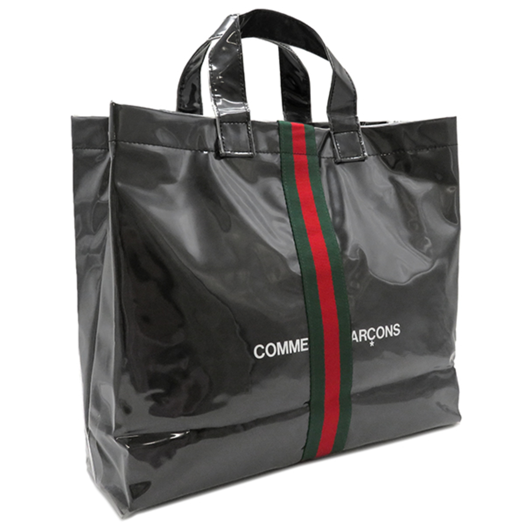 COMME des GARCONS(コムデギャルソン)のコムデギャルソン COMME des GARCONS トートバッグ コムデギャルソン×グッチ ショッパーバッグ ナイロン ポリウレタン クラフト紙 ブラック 黒 シェリーライン  【保存袋】【中古】 メンズのバッグ(トートバッグ)の商品写真