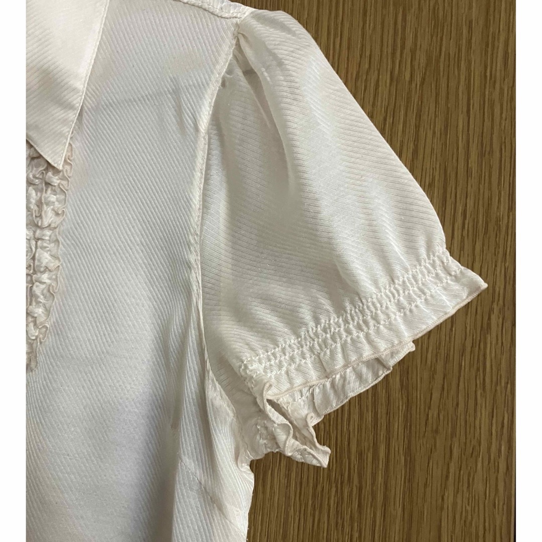 可愛いフリルシャツ半袖L レディースのトップス(シャツ/ブラウス(半袖/袖なし))の商品写真