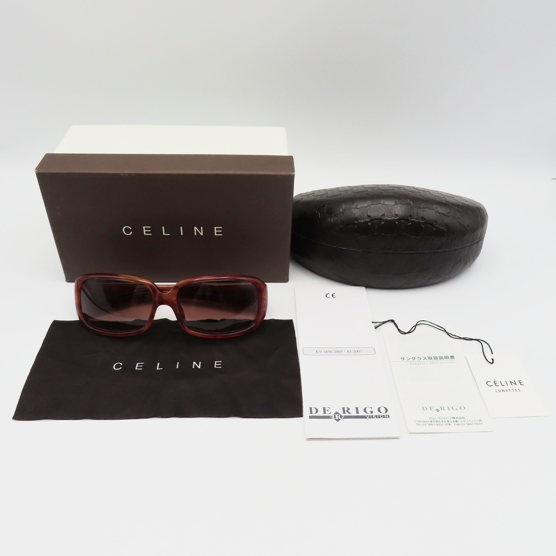 celine(セリーヌ)のT05 CELINE セリーヌ トリオンフ ラインストーン サイドロゴ セルフレームサングラス ブラウン SC16285 レディースのファッション小物(サングラス/メガネ)の商品写真