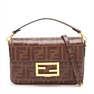 フェンディ(FENDI)のフェンディ  PVC×レザー  ブラウン レディース ショルダーバッグ(ショルダーバッグ)