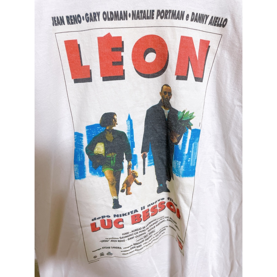 映画LEON マチルダ　レオン　ビッグプリント　Lサイズ　ホワイト メンズのトップス(Tシャツ/カットソー(半袖/袖なし))の商品写真