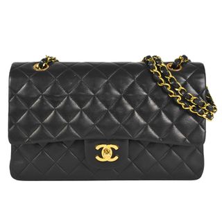 シャネル(CHANEL)のシャネル CHANEL マトラッセ25 チェーンショルダーバッグ ダブルフラップ A01112 ラムスキン ブラック/ゴールド金具 レディース ヴィンテージ【中古】(ショルダーバッグ)