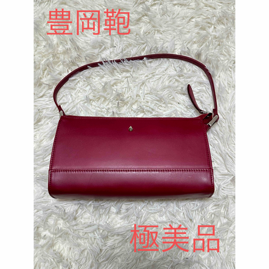 極美品　豊岡鞄　ハンドバッグ　赤　日本製　ミニバッグ　自立　ワインレッド レディースのバッグ(ハンドバッグ)の商品写真