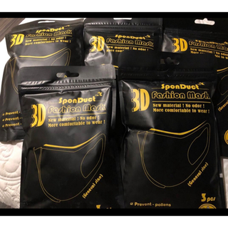 マスク ウレタンマスク 立体3Ｄ 個包装 ブラック 3枚×5袋(日用品/生活雑貨)