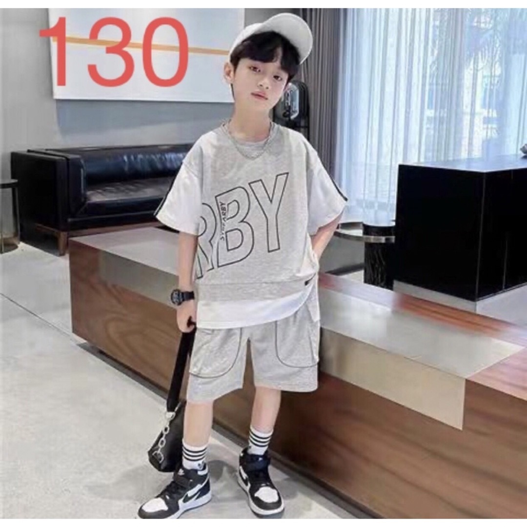 KSFA041子供服 上下セット Tシャツ+半パン 2点セット 春夏 キッズ/ベビー/マタニティのキッズ服男の子用(90cm~)(Tシャツ/カットソー)の商品写真