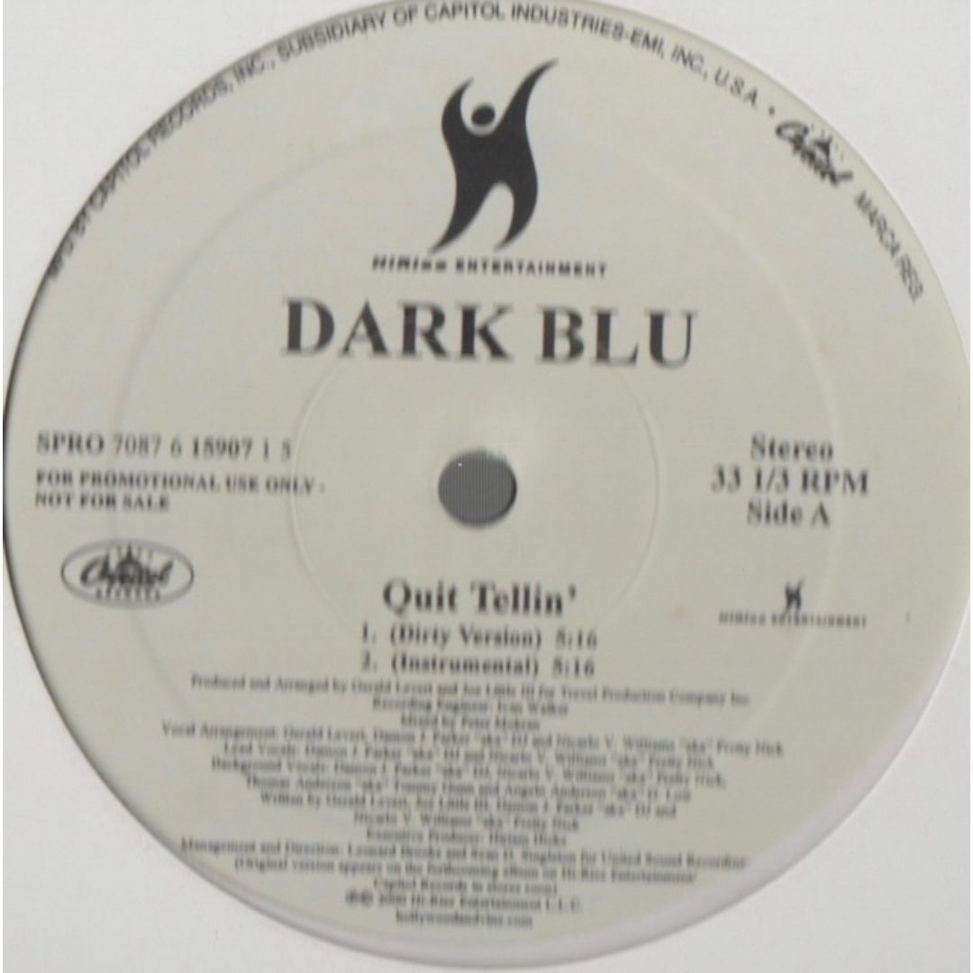 【廃盤12inch】Dark Blu / Quit Tellin' エンタメ/ホビーのエンタメ その他(その他)の商品写真