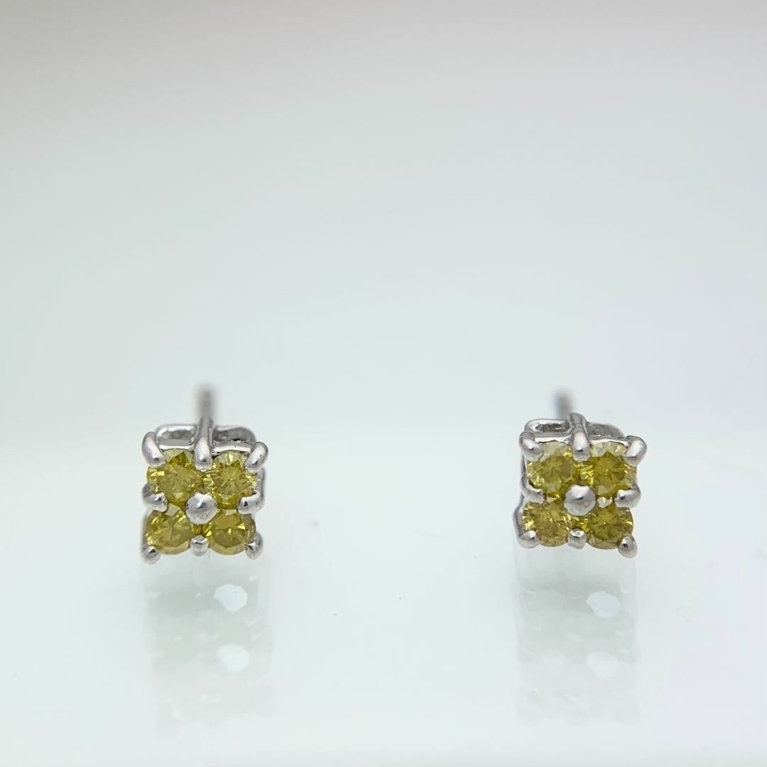 新品 イエロー ダイヤモンド ピアス 0.20ct Pt900 レディースのアクセサリー(ピアス)の商品写真