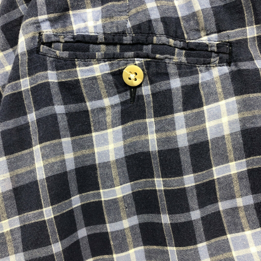 POLO RALPH LAUREN(ポロラルフローレン)のPolo by Ralph Lauren ポロ ラルフローレン TYLER SHORT チノショートパンツ ポロチノ チェック ブルー (メンズ W34) 中古 古着 Q6477 メンズのパンツ(ショートパンツ)の商品写真