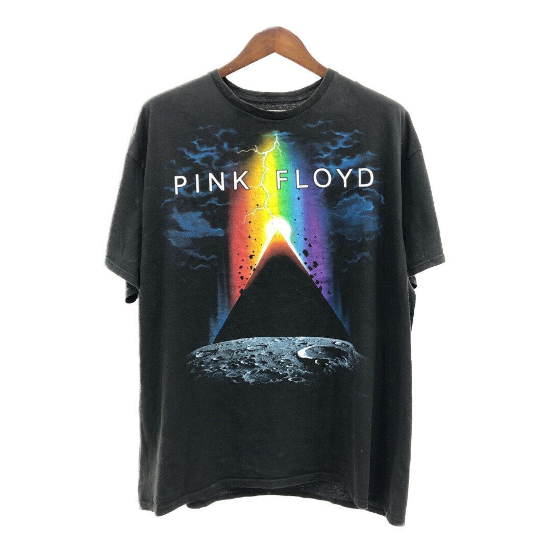 LIQUID BLUE リキッドブルー PINK FLOYD ピンクフロイド 半袖Ｔシャツ 大きいサイズ バンドT ブラック (メンズ 2XL) 中古 古着 Q6478 メンズのトップス(Tシャツ/カットソー(半袖/袖なし))の商品写真