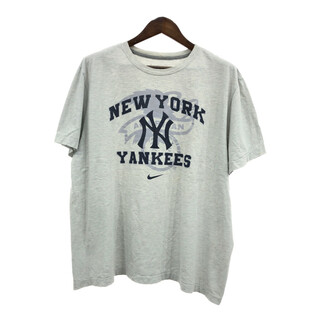 ナイキ(NIKE)のNIKE ナイキ MLB ニューヨーク・ヤンキース 半袖Ｔシャツ 大きいサイズ プロチーム グレー (メンズ 2XL) 中古 古着 Q6479(Tシャツ/カットソー(半袖/袖なし))