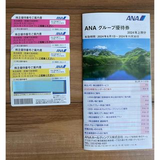 エーエヌエー(ゼンニッポンクウユ)(ANA(全日本空輸))の✈️ ANA優待券(4枚)グループ優待券(1枚)✈️(航空券)