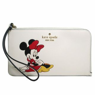 【新品】ケイトスペード ポーチ 財布 kate spade × Disney ミニー ミニーマウス ミディアム L字ジップ リスレット KG659 960 (パーチメント) アウトレット レディース DISNEY X KATE SPADE NEW YORK MEDIUM L-ZIP WRISTLET Minnie Mouse