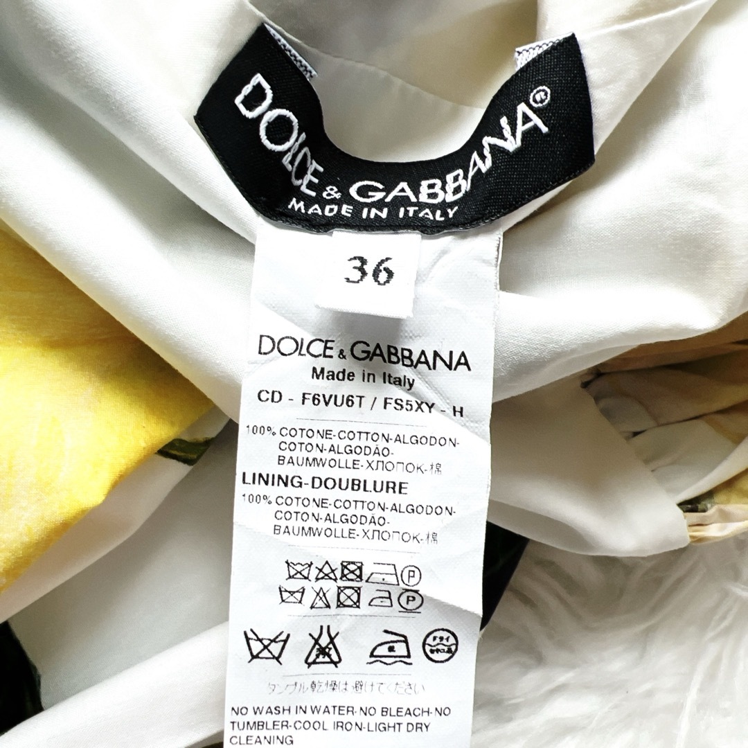 DOLCE&GABBANA(ドルチェアンドガッバーナ)の極美品　DOLCE&GABBANA ドルガバ   レモン柄　フレア　ワンピース　 レディースのワンピース(ひざ丈ワンピース)の商品写真