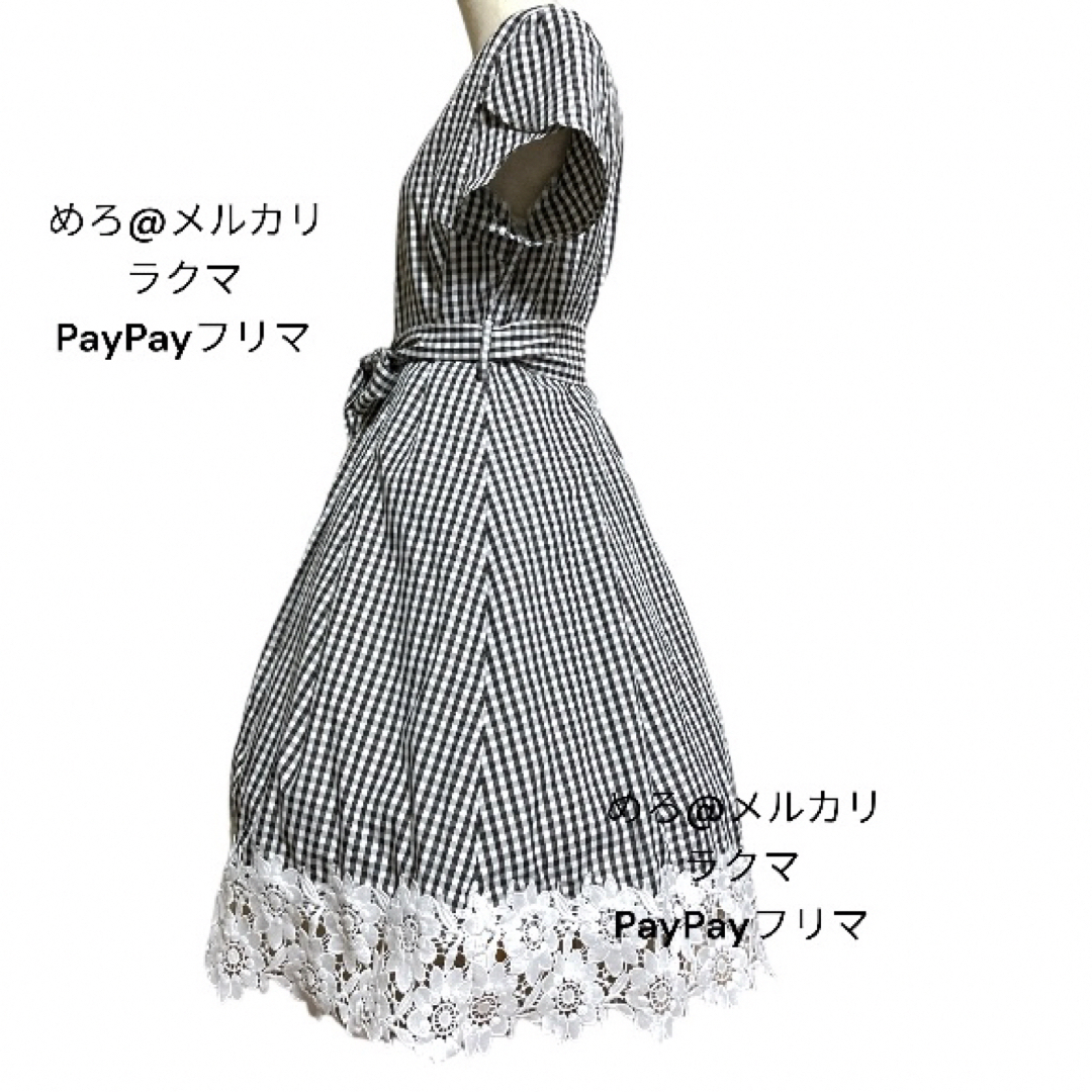 PATTERN fiona(パターンフィオナ)のパターンフィオナ　ギンガムチェック　レース　ワンピース　半袖　ダズリン　トッコ レディースのワンピース(ひざ丈ワンピース)の商品写真