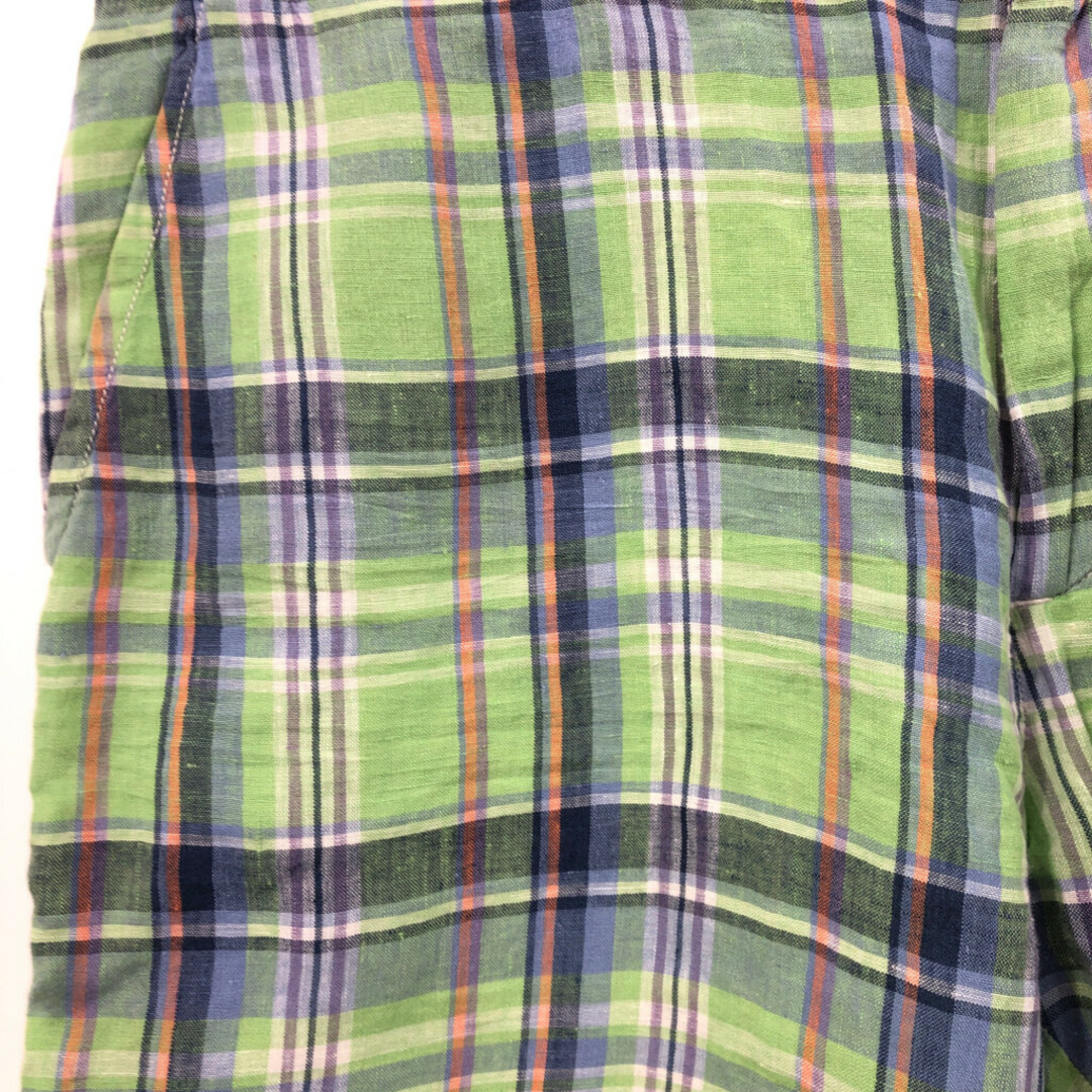 POLO RALPH LAUREN(ポロラルフローレン)のPolo by Ralph Lauren ポロ ラルフローレン リネン ショートパンツ チェック マルチカラー (メンズ W35) 中古 古着 Q6483 メンズのパンツ(ショートパンツ)の商品写真