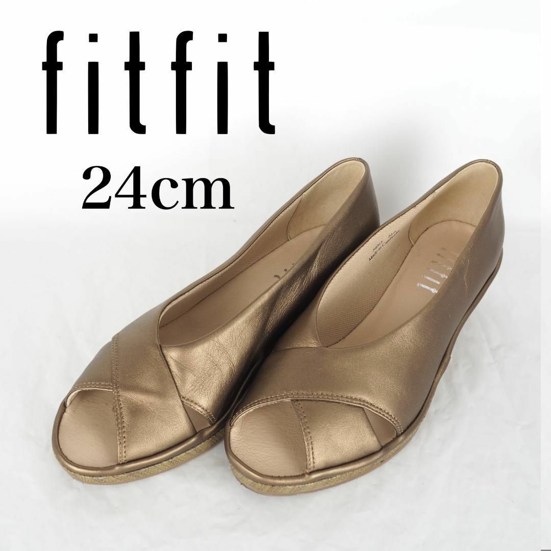 fitifit*フィットフィット*パンプス*24cm*ゴールド*M6324 レディースの靴/シューズ(ハイヒール/パンプス)の商品写真