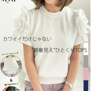 美品 myu スーパーストレッチデザインスリーブプルオーバー(Tシャツ(半袖/袖なし))