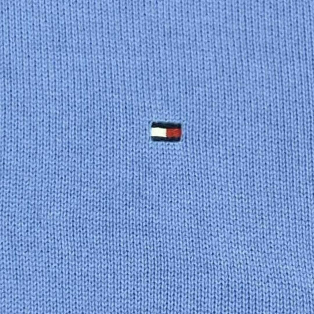 TOMMY HILFIGER(トミーヒルフィガー)のb26① トミーヒルフィガー コットンニットセーター Vガゼット ロゴ刺繍 メンズのトップス(ニット/セーター)の商品写真