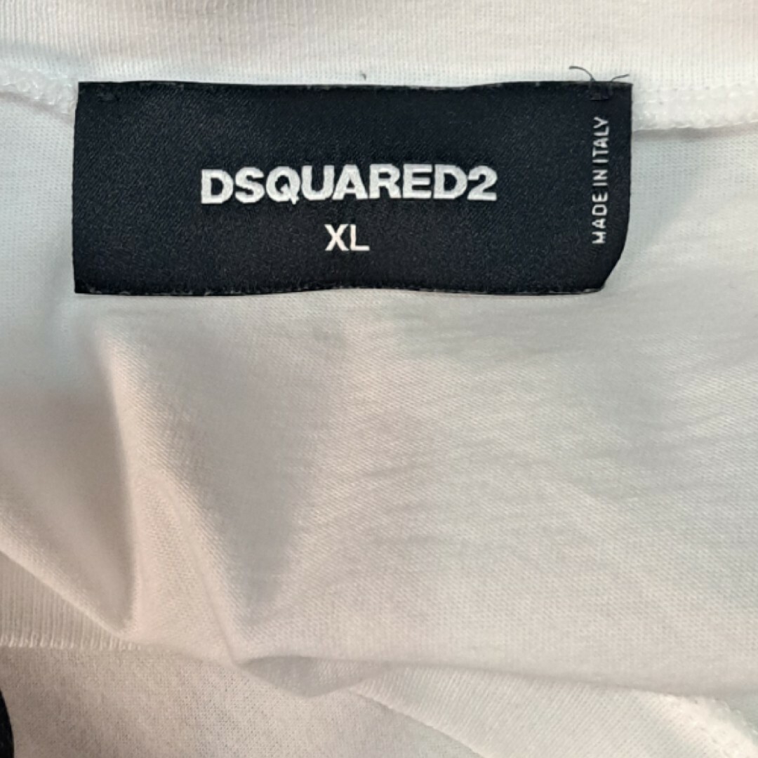 DSQUARED2(ディースクエアード)の大きなサイズ！　ディースクエアード　ロゴプリント　半袖Tシャツ　XL ホワイト メンズのトップス(Tシャツ/カットソー(半袖/袖なし))の商品写真