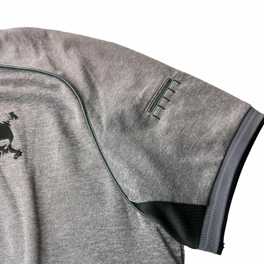 Oakley(オークリー)のオークリー ゴルフ スカル刺繍 ドライ 半袖 ポロシャツ メンズ L グレー スポーツ/アウトドアのゴルフ(ウエア)の商品写真