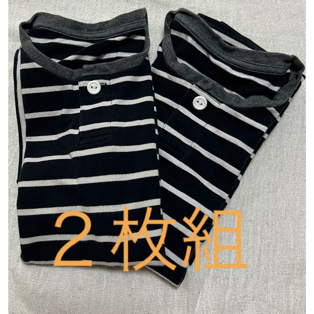 UNIQLO(ユニクロ)のボーダーシャツ　半袖　２枚セット　子供　UNIQLO キッズ/ベビー/マタニティのキッズ服男の子用(90cm~)(Tシャツ/カットソー)の商品写真