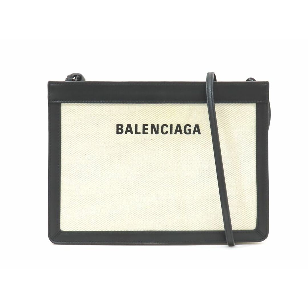 Balenciaga(バレンシアガ)の【新着】バレンシアガ 339937 キャンバス×レザー ホワイト系×ブラック ネイビーポシェット ショルダーバッグ 【池袋店】【中古】 メンズのバッグ(ショルダーバッグ)の商品写真