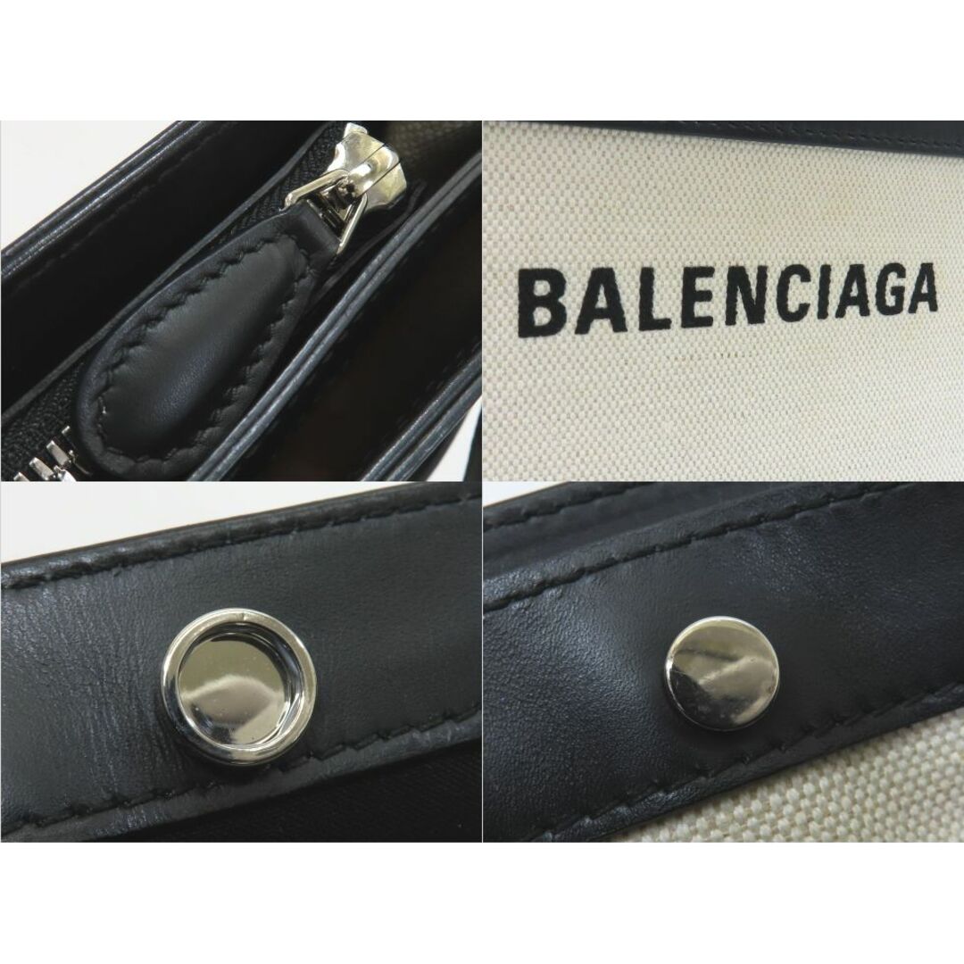 Balenciaga(バレンシアガ)の【新着】バレンシアガ 339937 キャンバス×レザー ホワイト系×ブラック ネイビーポシェット ショルダーバッグ 【池袋店】【中古】 メンズのバッグ(ショルダーバッグ)の商品写真