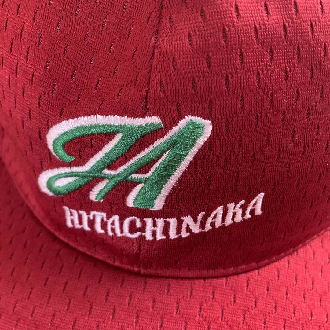 未使用　ＪＡ　農協　CAP キャップ 刺繍　ひたちなか　赤系 メンズの帽子(キャップ)の商品写真