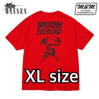 エムアンドエム(M&M)のM&M×MASSES エムアンドエム　マシス　Tシャツ　RED XLサイズ(Tシャツ/カットソー(半袖/袖なし))