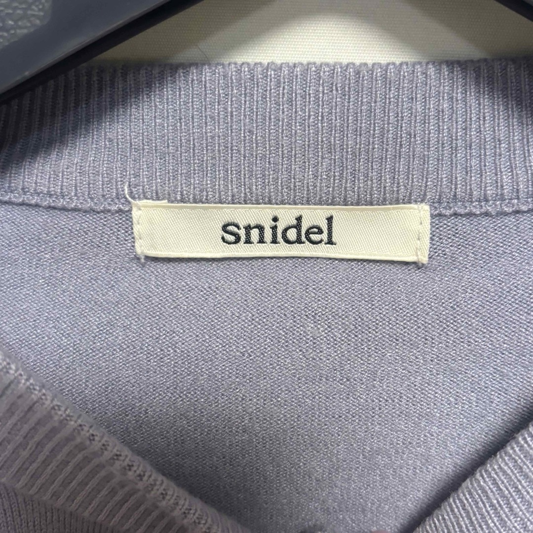 SNIDEL(スナイデル)のスナイデル　ニットカーディガン　ブルーグレー レディースのトップス(カーディガン)の商品写真