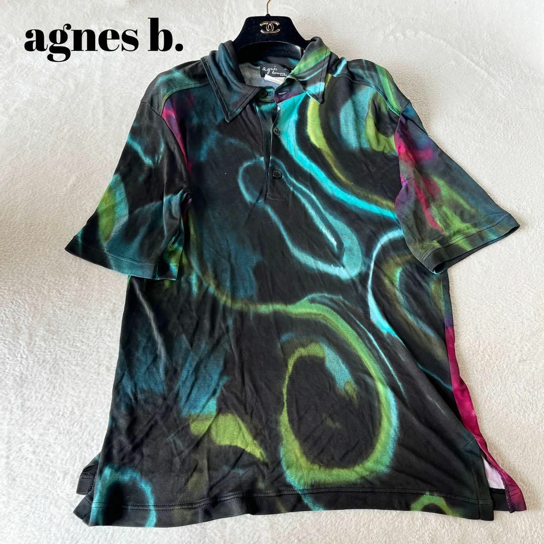 agnes b.(アニエスベー)のagnes b. アニエスベー　総柄　シャツ　マルチカラー　0 S 半袖 メンズのトップス(Tシャツ/カットソー(半袖/袖なし))の商品写真