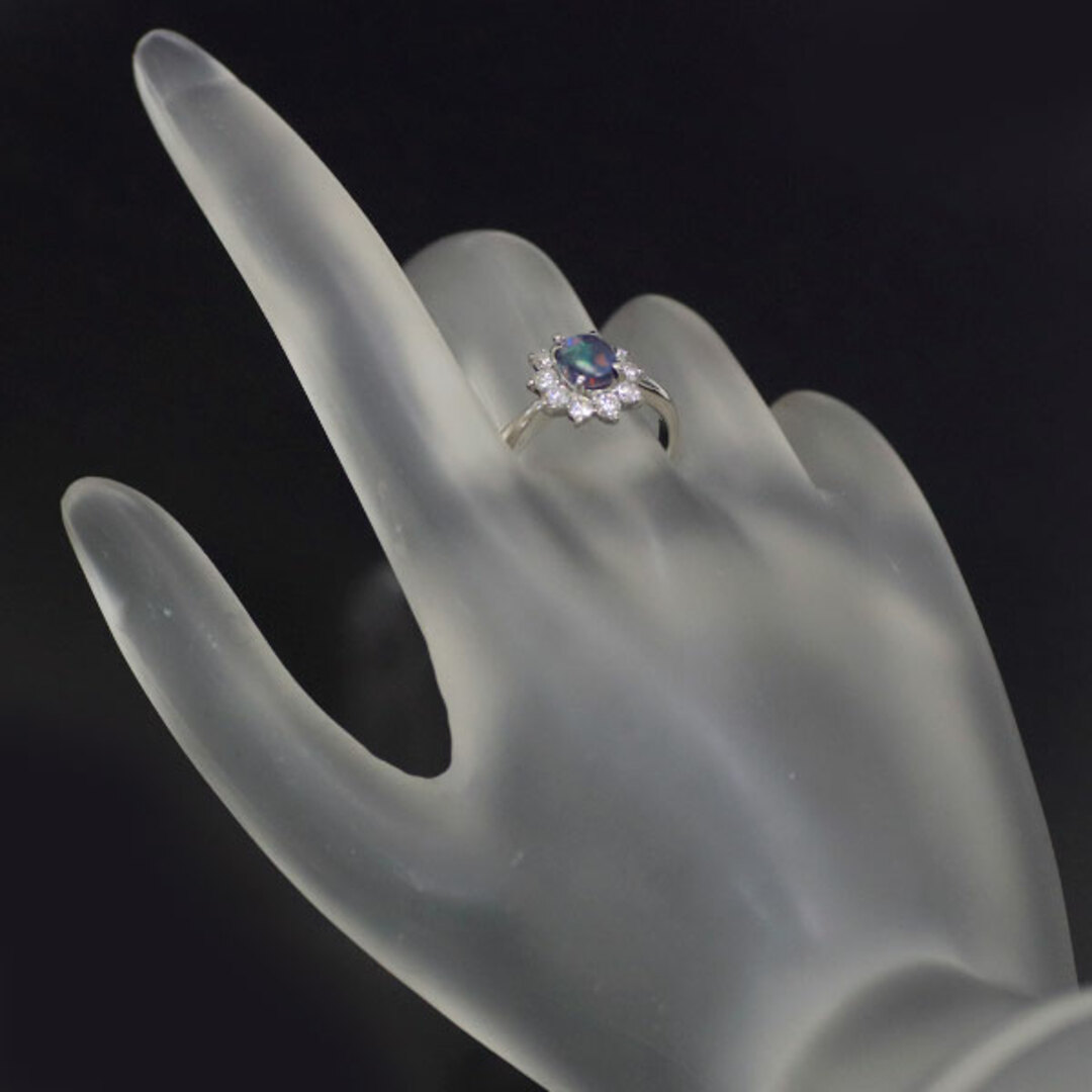 Pt900 ブラックオパール ダイヤモンド リング 0.488ct D0.52ct レディースのアクセサリー(リング(指輪))の商品写真