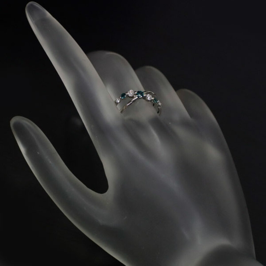 希少 Pt900 アレキサンドライト ダイヤモンド リング 0.17ct D0.20ct レディースのアクセサリー(リング(指輪))の商品写真