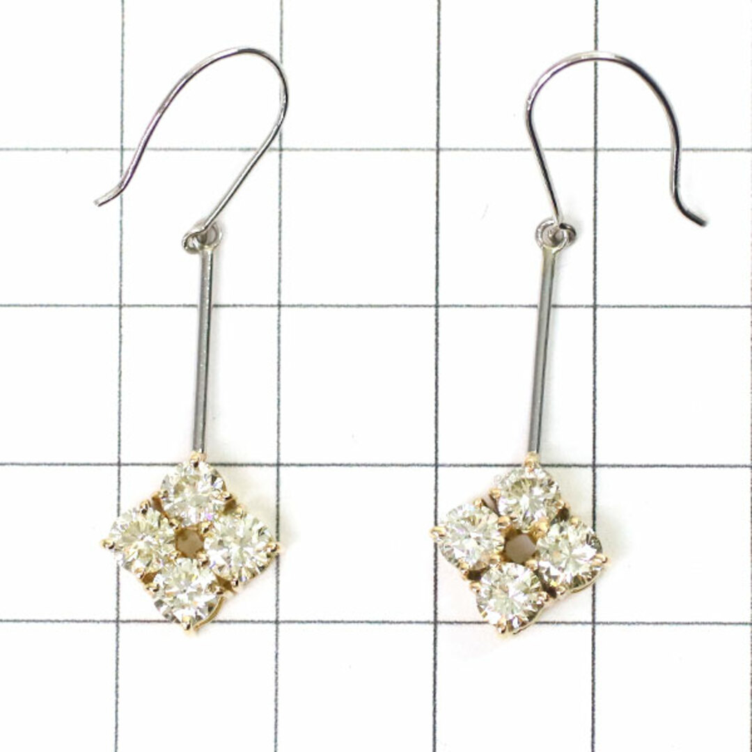 K18YG/Pt900 ダイヤモンド ピアス 2.151ct レディースのアクセサリー(ピアス)の商品写真