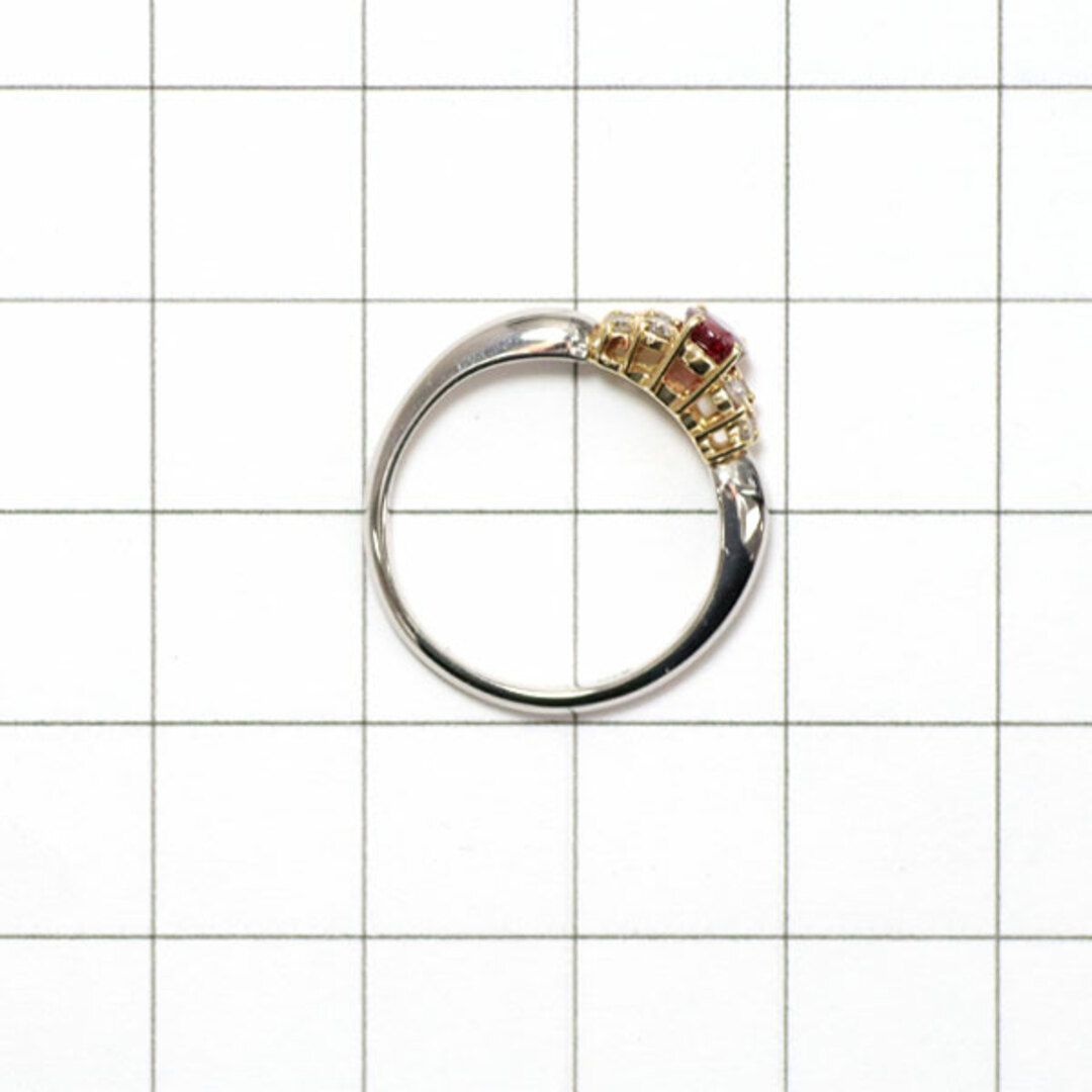 K18YG/Pt900 ルビー ダイヤモンド リング 0.32ct D0.14ct レディースのアクセサリー(リング(指輪))の商品写真