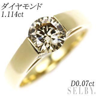 K18YG ダイヤモンド リング 1.114ct D0.07ct(リング(指輪))