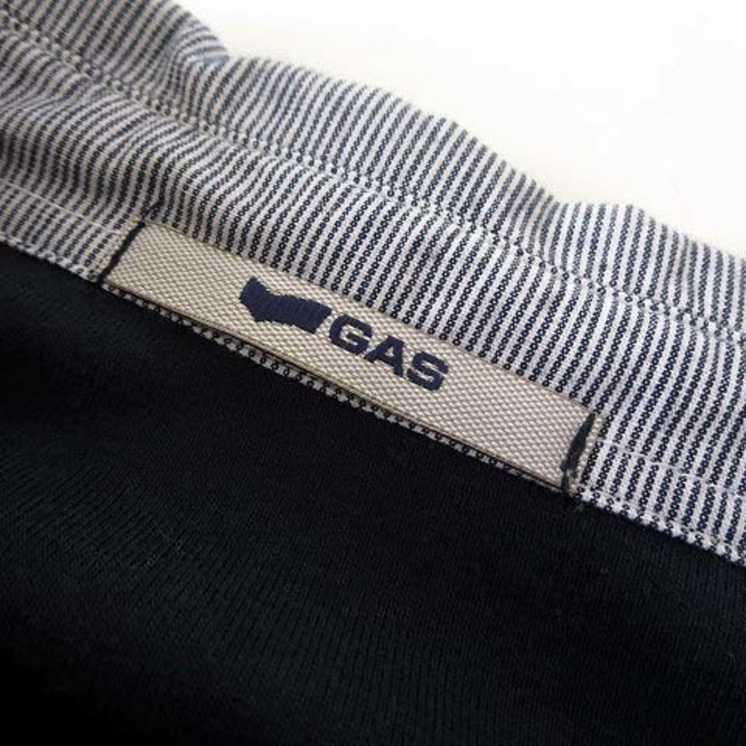 GAS(ガス)のガス GAS シャツ ストライプ 切替 ロゴ 刺繡 プルオーバー長袖 S 紺 白 メンズのトップス(シャツ)の商品写真