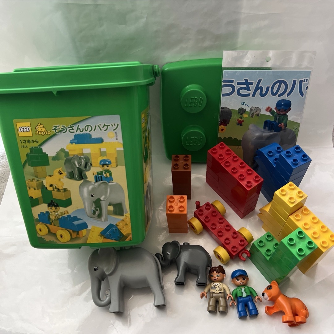 Lego(レゴ)のLEGOレゴ　デュプロ ぞうさんのバケツ 緑　7614 (旧バージョン) キッズ/ベビー/マタニティのおもちゃ(積み木/ブロック)の商品写真