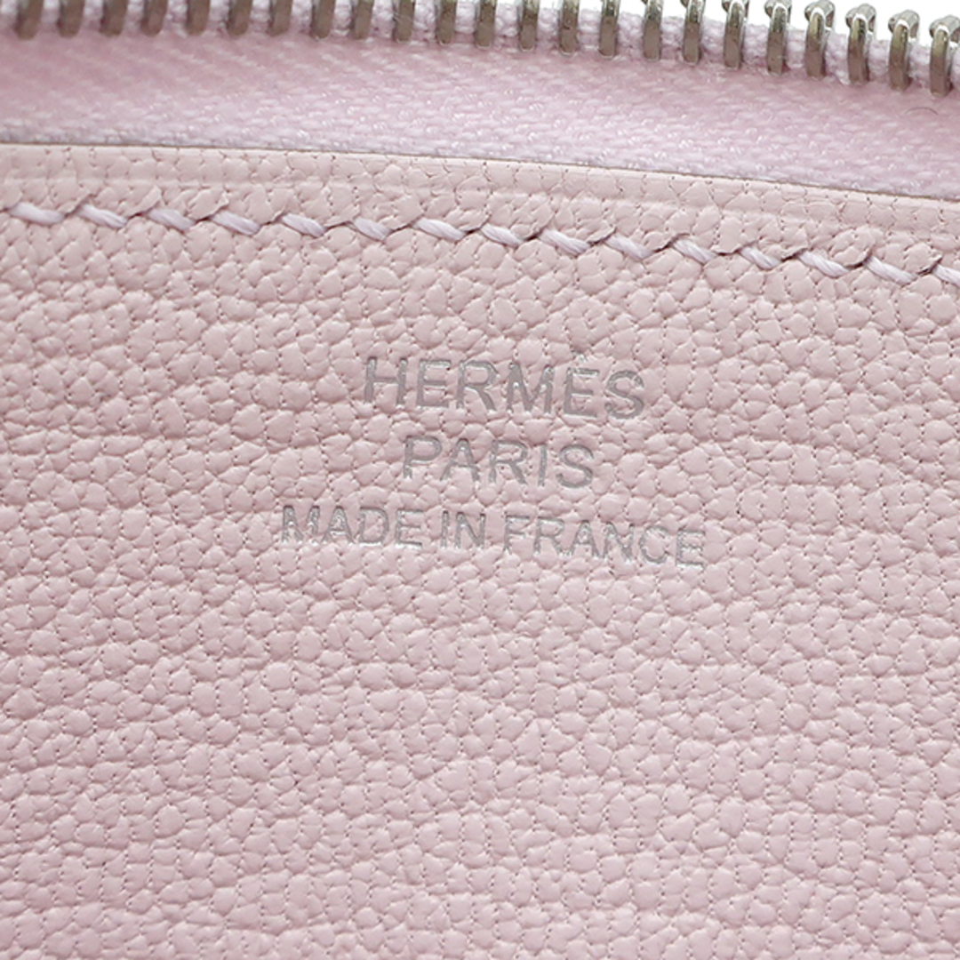 Hermes(エルメス)のエルメス HERMES カードケース ジップアンゴー コンパクト エバーカラー モーヴペール シルバー金具 シェーヌダンクル  H084208CK09 B刻印（2023年製） 【箱】【中古】 レディースのファッション小物(財布)の商品写真