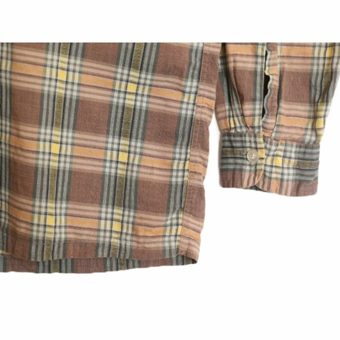 50s 60s USA製 ★ ARROW チェック 長袖 ボタンダウン シャツ メンズ L 50年代 60年代 ヴィンテージ アロー コットン ボックス ポケット付き メンズのトップス(シャツ)の商品写真