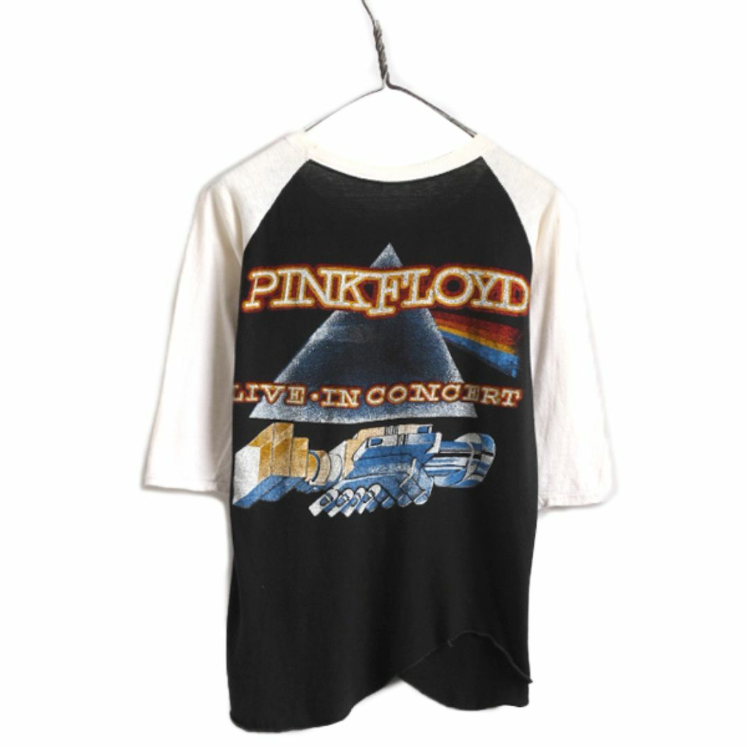 パキ綿 80s ★ ピンクフロイド ツアー プリント ベースボール Tシャツ メンズ S / 80年代 ヴィンテージ PINK FLOYD 当時物 バンド ラグラン メンズのトップス(Tシャツ/カットソー(七分/長袖))の商品写真