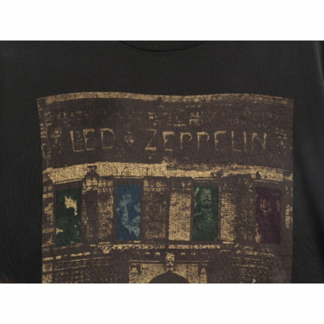 80s 90s USA製 ★ レッド ツェッペリン プリント Tシャツ メンズ XL ヴィンテージ Led Zeppelin オフィシャル バンド シングルステッチ 黒 メンズのトップス(Tシャツ/カットソー(半袖/袖なし))の商品写真